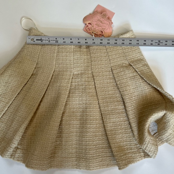 NWT $65 Lace Made Tweed Pleated High Waisted Mini Skirt Sz L - Picture 5 of 5
